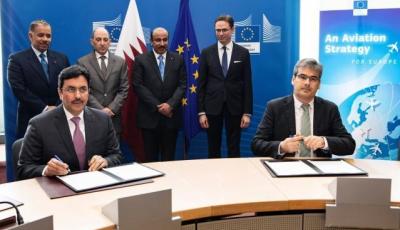 دولة قطر توقع بالأحرف الأولى على الاتفاقية الشاملة للنقل الجوي مع الاتحاد الأوربي
